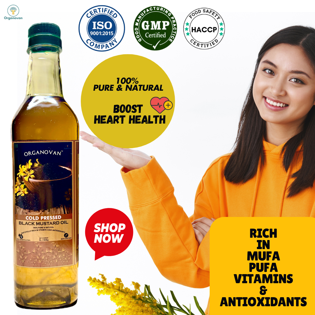 Organovan Cold Pressed Mustard Oil - 1L | Swaad Se Sehat Tak Organovan