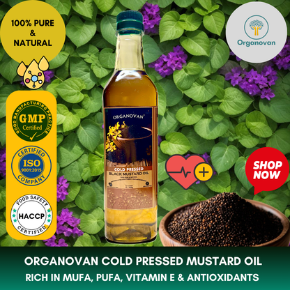 Organovan Cold Pressed Mustard Oil - 1L | Swaad Se Sehat Tak Organovan